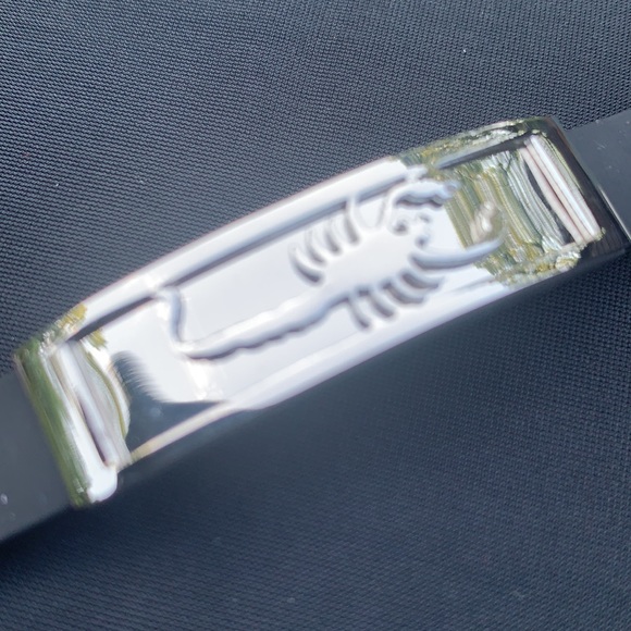 New Men’s Stainless Steel Black Rubber Bracelet - Picture 5 of 7